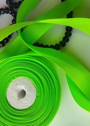 Репсовая лента ярко-салатовый №57 шириной 2,5 см