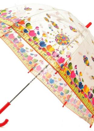 Детский зонт zest "тюльпаны" прозрачный1 фото