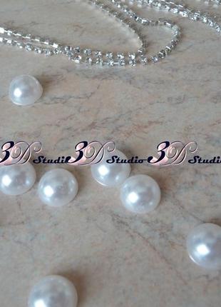 Полубусина жемчуг 12 мм белая 1 шт