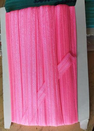 Бейка гумка (стрічка стрейч) яскраво-рожевий 1,5 см3 фото