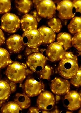 Намистини перли 10 шт, діаметр 8 мм, гальваніка золото