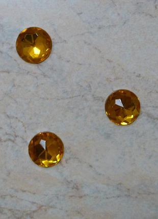 Стразы декор круг 10 мм желтый