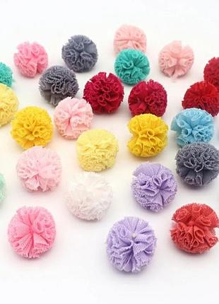 Помпон из фатина 1,5 см микс  10 шт упаковка
