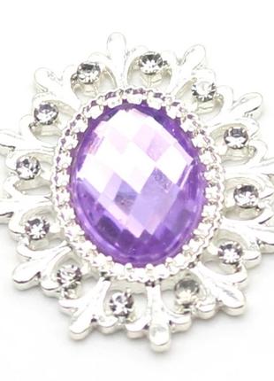 Камінь в сріблястій оправі 2,4*2,8 см бузковий