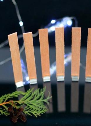 Дерев'яні ґноти  для виготовлення свічок 15×150мм, гнот з тримачем6 фото
