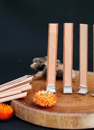 Дерев'яні гноти подвійні, висота 100 мм, ширина 13 мм, дерев'яний гніт для свічок7 фото