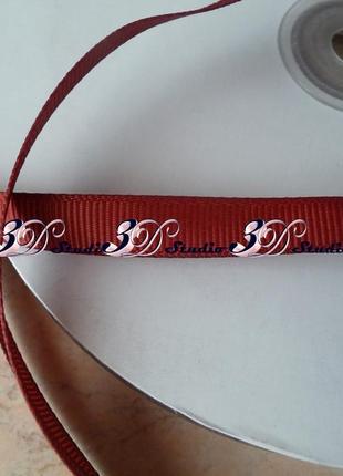 Репсовая лента шириной 1 см №37 бордо