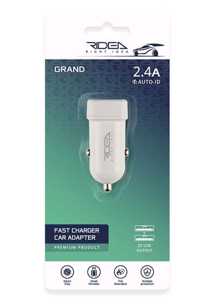 Авто зарядное устройство ridea rcc-21012 grand 2usb 2.4 a