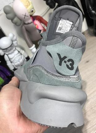 Adidas y-3 kaiwa sneakers gray suede4 фото