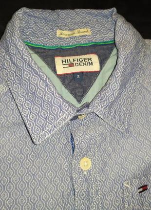 Tommy hilfiger рубашка размер s,m 100%cotton5 фото