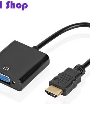 Адаптер hdmi-vga конвертер відеосигналу (відеокабель перехідник