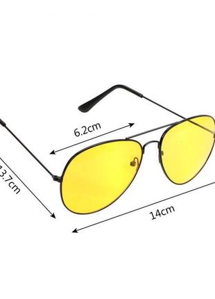 Окуляри з жовтими лінзами для водіння водіїв, жовті авіатори2 фото