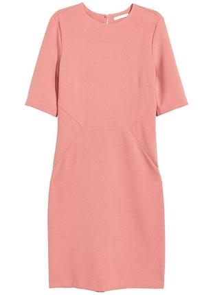 Плаття xl   приталене на блискавці ззаду для жінки h&m 0429942006 рожевий 61775