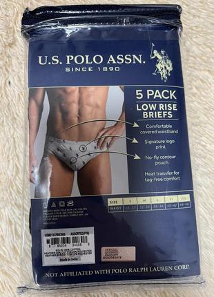 Акция!!только один день!!!цена 450!!! 5pk lowrise briefs u.s.polo.assn2 фото