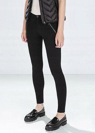 Чорні класичні брюки zara xs штани з розрізами брюки скінні зара