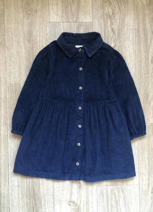 Платье рубашка на пуговках вельветовое f&f 3-4 года