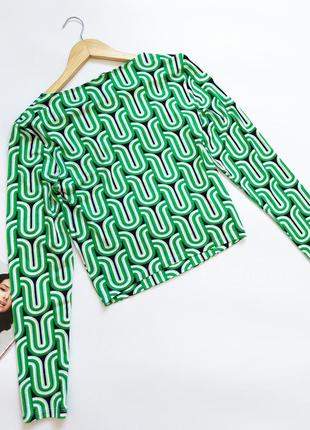 Женский зеленый с принтом джемпер/кроптом от бренда amisu3 фото