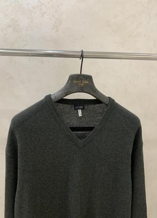 Шерстяной свитер джемпер темно серый armani jeans2 фото