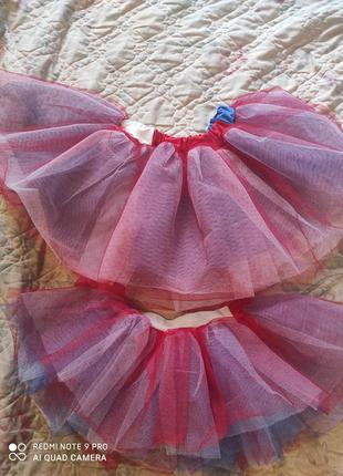 Яркая фатиновая юбка "пачка" трёхслойная сетка для выступления, занятий спортом танцами4 фото