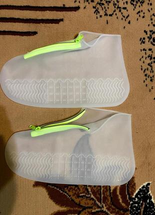 Багаторазові силіконові водонепроникні бахіли чохли для взуття10 фото