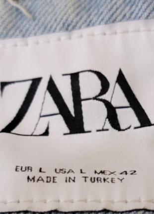 Рваная джинсовка zara size l3 фото