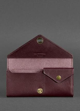 Жіночий шкіряний гаманець керрі 1.0 бордовий краст3 фото