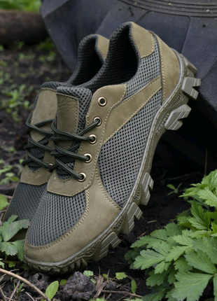 Тактичні літні сітка кросівки олива.7 фото