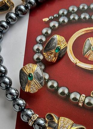 Винтажный сет набор kenneth jay lane для avon 1988 колье браслет серьги пантера