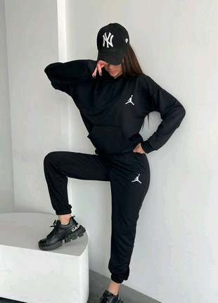 Женский спортивный костюм "nike air jordan" черный3 фото