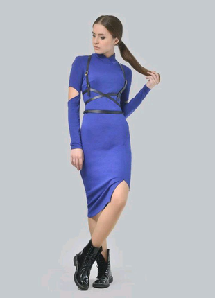 Сукня agata webers однотонна кежуал синя2 фото