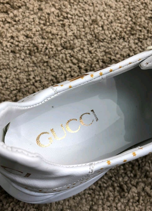 Кроссовки gucci rhyton golden stars all white5 фото