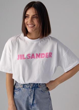 Жіноча футболка з написом jil sander