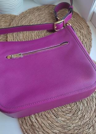 Женская сумочка coach chaise crossbody bag deep plum pebble leather7 фото