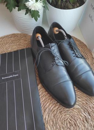 Мужские кожаные туфли ermenegildo zegna leather shoes2 фото