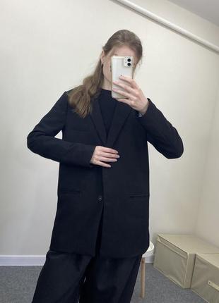 Классический чёрный базовый пиджак3 фото