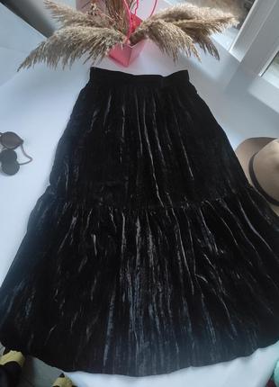 Бархатная черная длинная юбка &amp; other stores cos3 фото