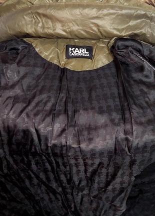 Шикарна курточка/пуховик кольору хакі пух+перо karl lagerfeld, 💯 оригінал, блискавичне надсилання8 фото