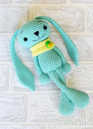 Игрушка заяц, зайчик амигуруми, игрушка ручной работы