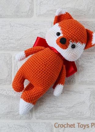 Лисичка іграшка, лисичка амігурумі, в'язана іграшка лисиця10 фото