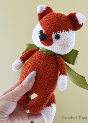 Рыжая лисичка, игрушка лисичка, лиса амигуруми2 фото