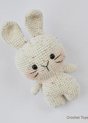Іграшка заєць, в'язана іграшка зайченя, зайчик в'язаний гачком, зайчик амігурумі3 фото