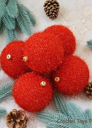 Червоні новорічні кулі, ялинкові кулі, кулі на ялинку5 фото