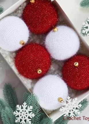 Новорічні іграшки, новорічні кулі, червоні кульки на ялинку5 фото