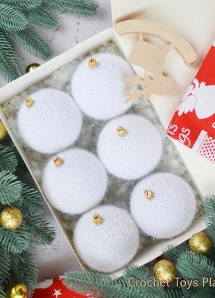 Білі новорічні кулі, ялинкові прикраси, іграшки на ялинку, новорічний декор2 фото