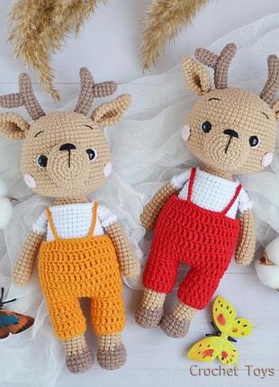 Іграшка оленятко, іграшковий олень, олень амігурумі