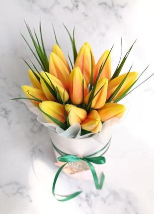 Композиція з мила - жовті тюльпани3 фото