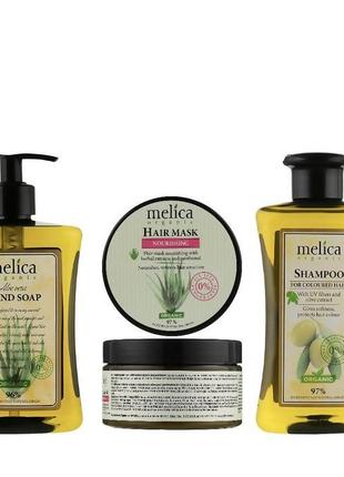 Melica organic маска для волосся, шампунь, мило