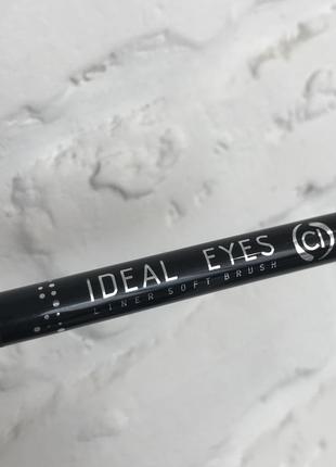 Черная подводка фломастер для глаз ideal eyes5 фото