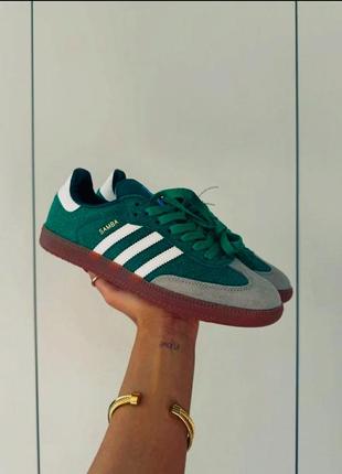 Adidas samba og green grey white, кроссовки женские адедас зеленые, кроссовки женские зеленое адидас