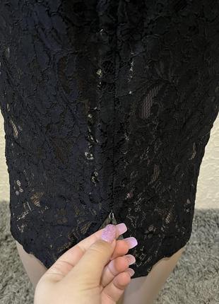 Чёрная юбка кружевная / чёрная юбка с разрезом / чёрная юбка карандаш / чёрная юбка миди4 фото
